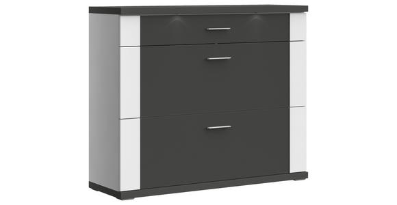 SCHUHSCHRANK  in 129/108/42 cm  - Chromfarben/Graphitfarben, Design, Holzwerkstoff/Metall (129/108/42cm) - Xora