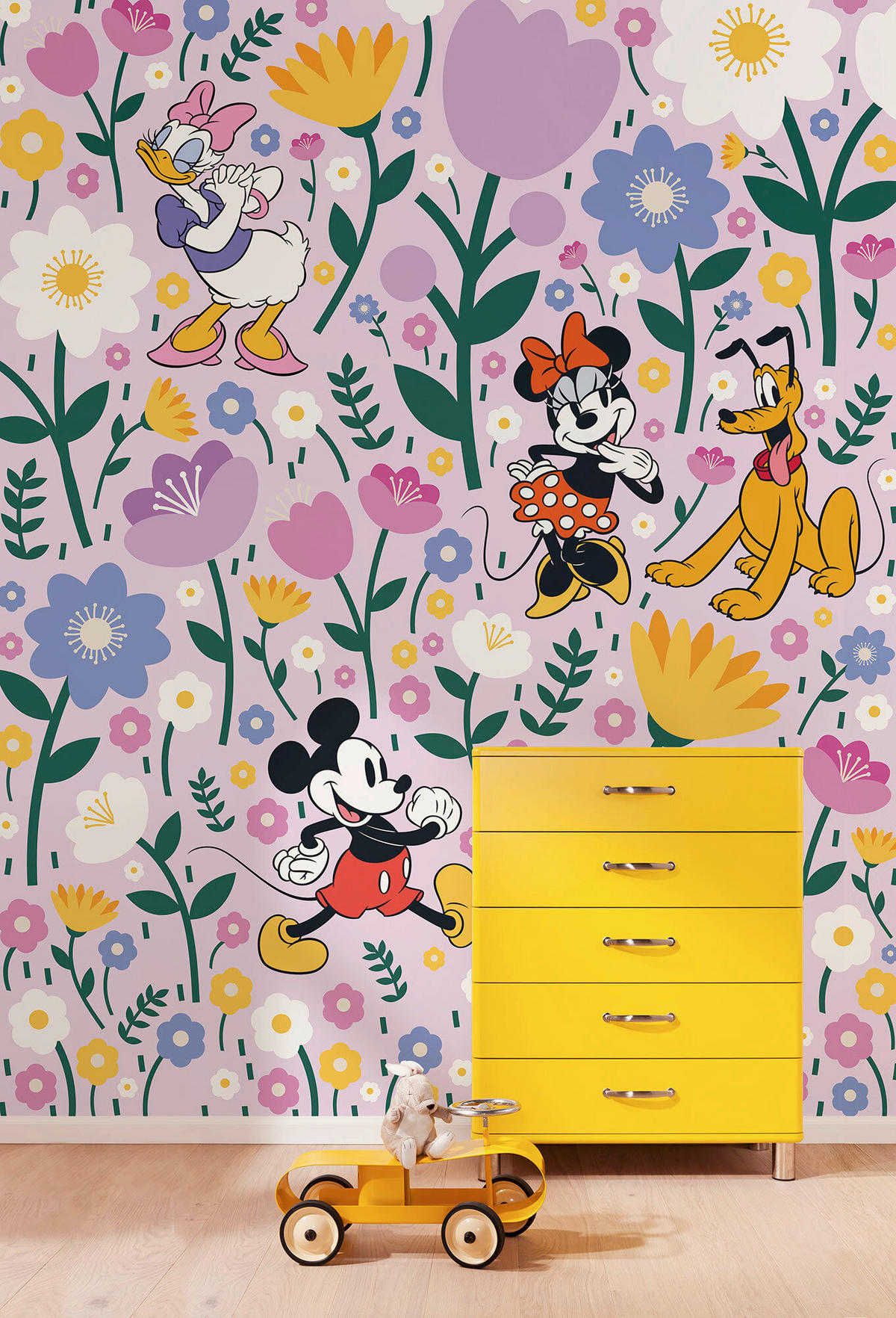 FOTOTAPETE MICKEY AND MINNIE MOUSE  - Pink, Design, Textil (200/250cm) - Disney