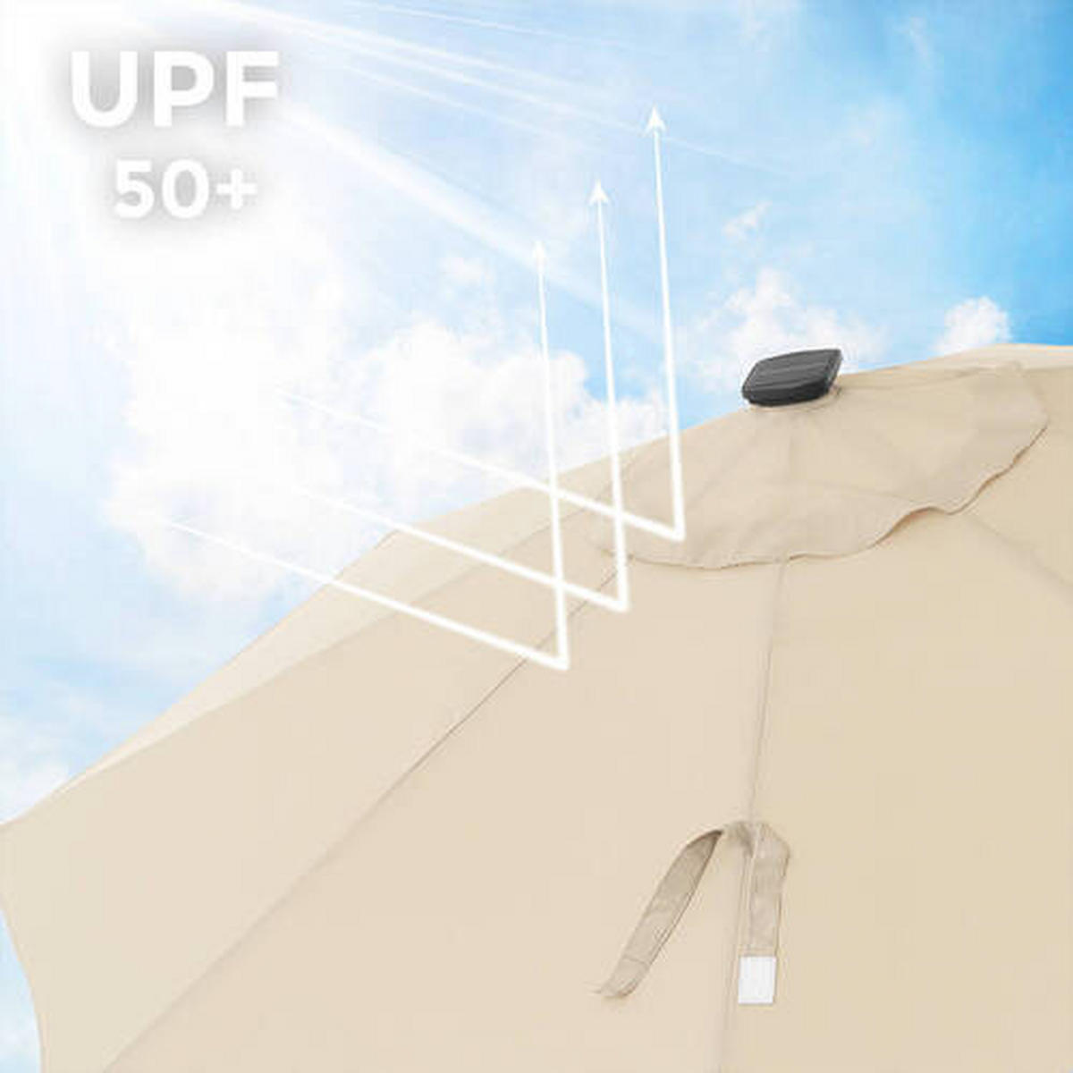 SONNENSCHIRM 270 cm Beige  - Beige/Schwarz, Basics, Textil/Metall (270/270cm) - Modante