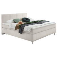 BOXSPRINGBETT 140/200 cm  in Creme  - Chromfarben/Creme, KONVENTIONELL, Kunststoff/Textil (140/200cm) - Hom`in