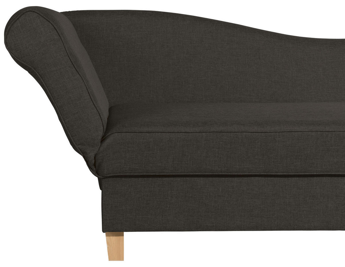 RÉCAMIERE in Flachgewebe Dunkelbraun  - Dunkelbraun/Buchefarben, Design, Holz/Textil (190/88/82cm) - Max Winzer