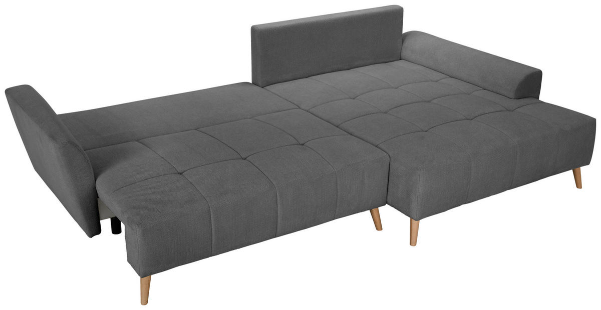 ECKSOFA Grau Webstoff  - Buchefarben/Grau, KONVENTIONELL, Holz/Textil (294/169cm) - Carryhome