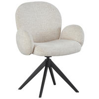 ARMLEHNSTUHL  in Eisen Webstoff  - Beige/Schwarz, Design, Textil/Metall (63/87/65cm) - Novel