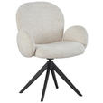 ARMLEHNSTUHL  in Eisen Webstoff  - Beige/Schwarz, Design, Textil/Metall (63/87/65cm) - Novel