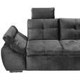 ECKSOFA Schwarz Mikrovelours  - Schwarz, KONVENTIONELL, Kunststoff/Textil (275/170cm) - Carryhome