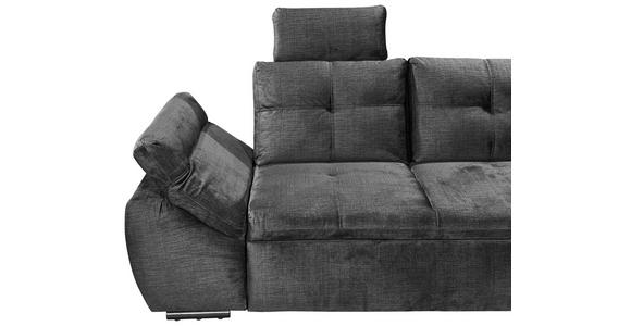 ECKSOFA in Mikrovelours Schwarz - Schwarz, KONVENTIONELL, Kunststoff/Textil (275/170cm) - Carryhome