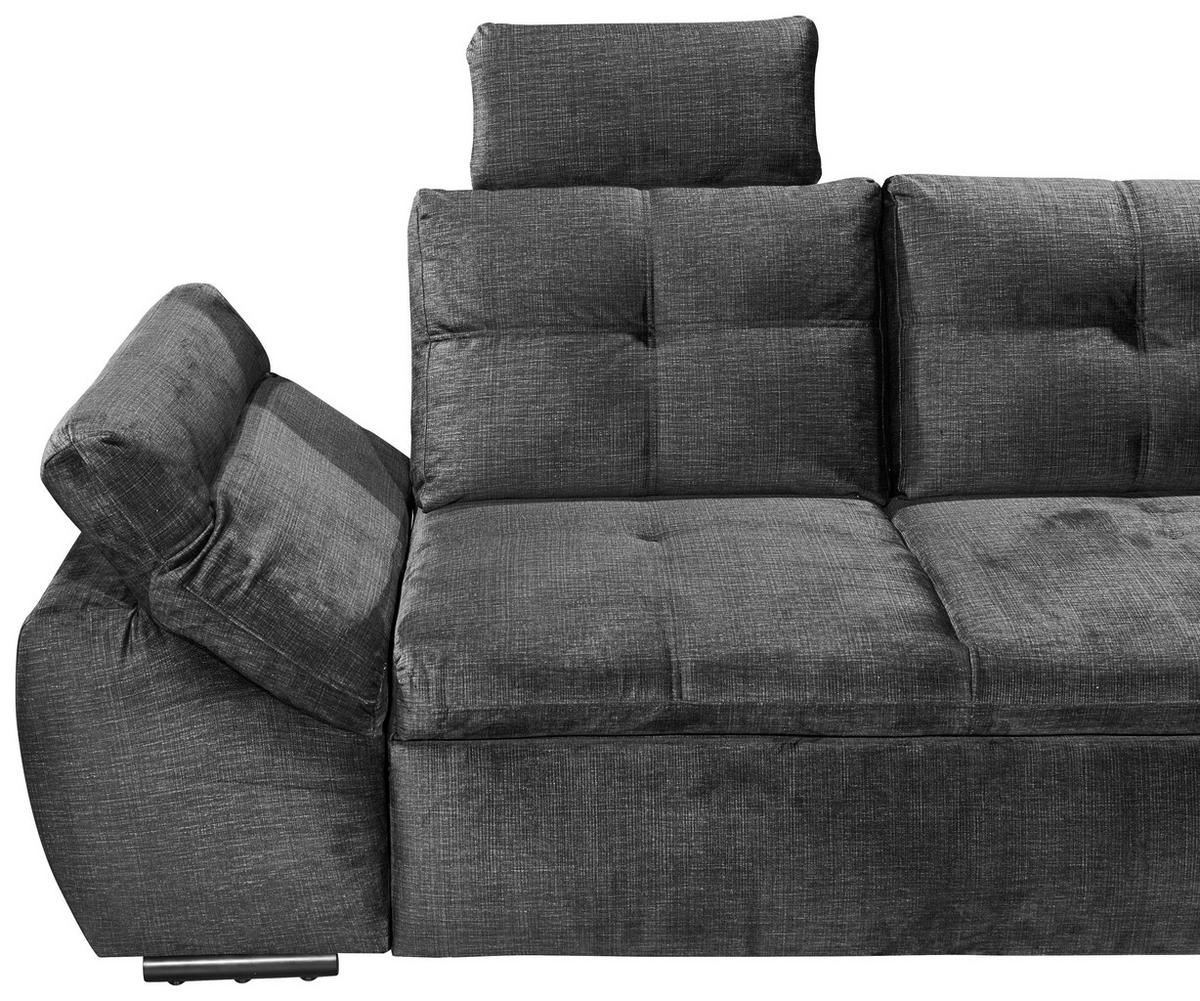 ECKSOFA in Mikrovelours Schwarz  - Schwarz, Konventionell, Kunststoff/Textil (275/170cm) - Carryhome