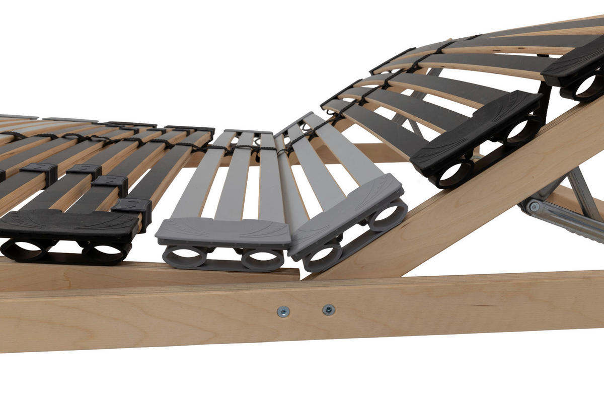 LATTENROST 80/200 cm Kopfteil, Fußteil, Mittelzone verstellbar, Birke  - Anthrazit/Silberfarben, Basics, Holz (80/200cm) - MID.YOU