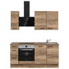 KÜCHENLEERBLOCK 180 cm   in Eiche dunkel  - Eiche dunkel/Schwarz, MODERN, Holzwerkstoff/Metall (180cm) - Nobilia
