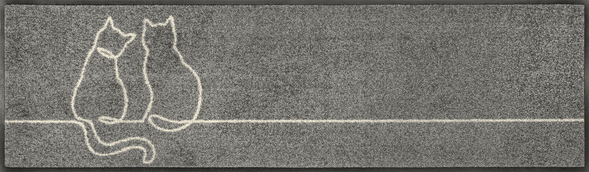 LÄUFER 35/120 cm Grau  - Grau, KONVENTIONELL, Kunststoff/Textil (35/120cm) - wash+dry