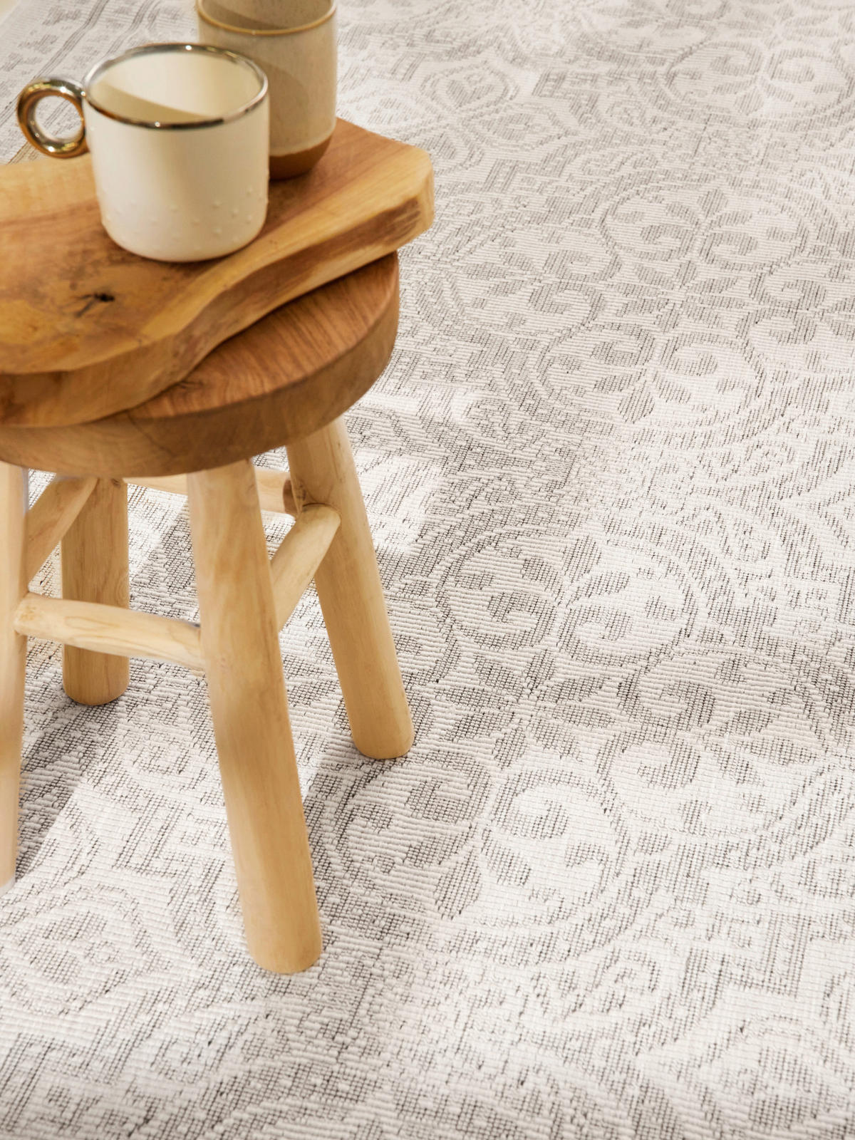 OUTDOORTEPPICH 120/170 cm Duet Grau, Weiß  - Weiß/Grau, Design, Kunststoff (120/170cm)