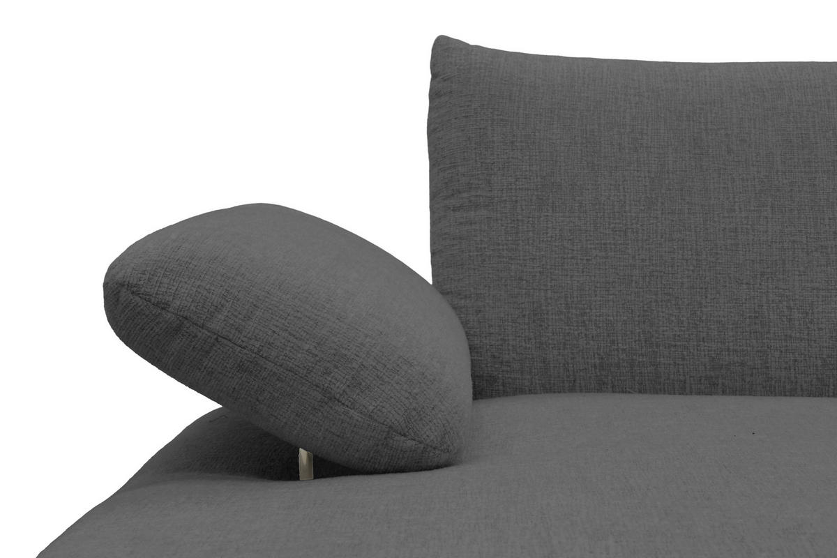 ECKSOFA 200 030 Grau Chenille  - Beige/Schwarz, MODERN, Textil/Metall (155/274cm) - Livetastic