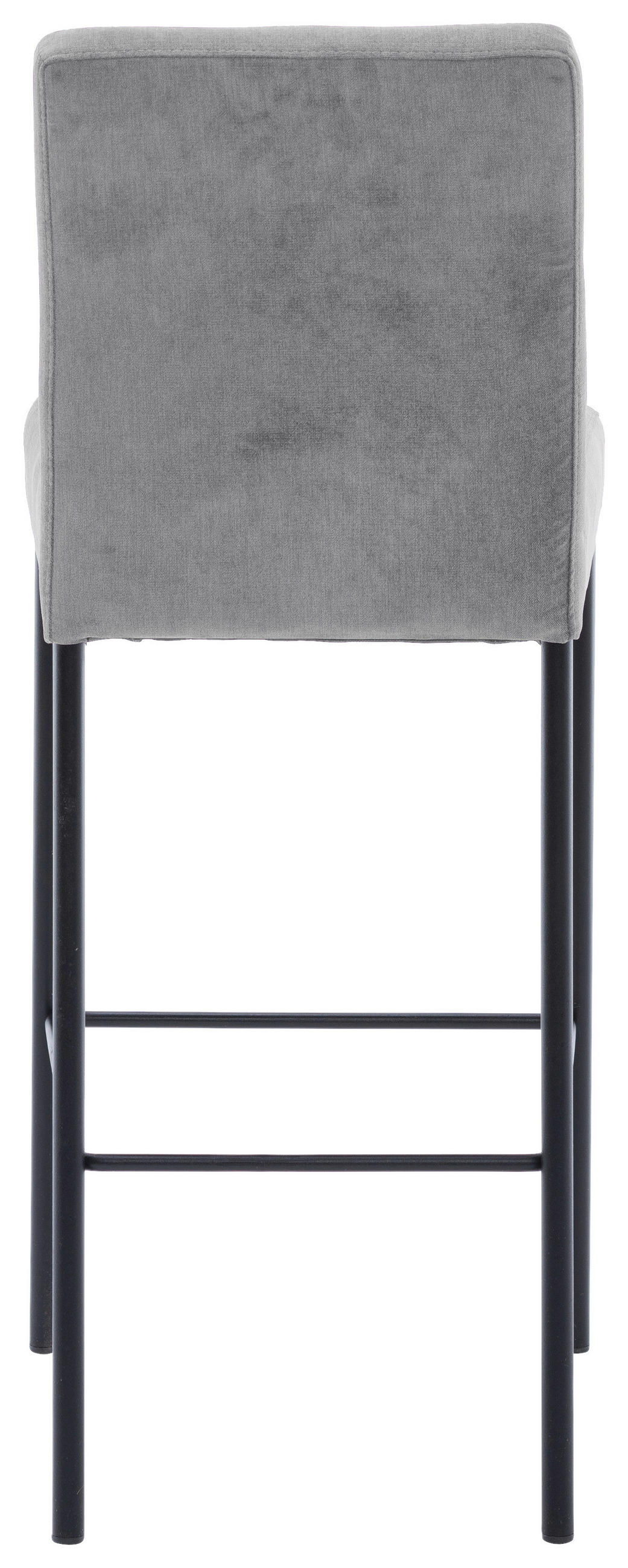 BARHOCKER in Metall, Textil Grau, Schwarz  - Schwarz/Grau, Design, Textil/Metall (46/91/61cm) - Xora