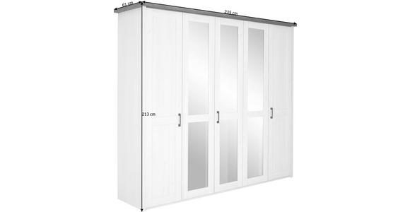 DREHTÜRENSCHRANK 241/212/62 cm 5-türig - Trüffeleichefarben/Weiß, LIFESTYLE, Glas/Holzwerkstoff (241/212/62cm) - Carryhome