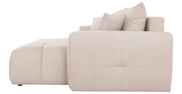 ECKSOFA in Velours Creme - Creme/Schwarz, KONVENTIONELL, Kunststoff/Textil (298/168cm) - Carryhome