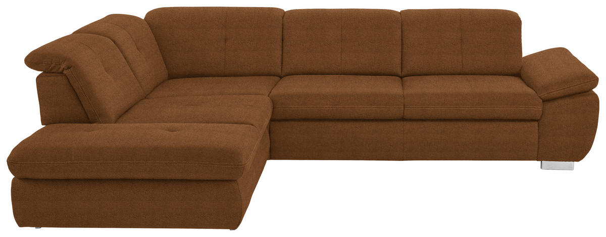 SEDEŽNA GARNITURA, mikrovlakna rjava  - rjava, Design, kovina/tekstil (260/320cm) - Beldomo Speed