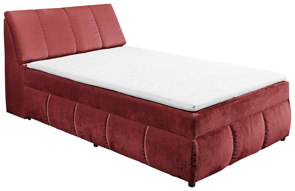 BOXBETT 120/200 cm  in Rot  - Rot/Schwarz, Modern, Holzwerkstoff/Kunststoff (120/200cm) - MID.YOU