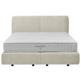 BOXSPRINGBETT 200/200 cm  in Elfenbein  - Elfenbein/Schwarz, Design, Kunststoff/Textil (200/200cm) - Johann Jakob