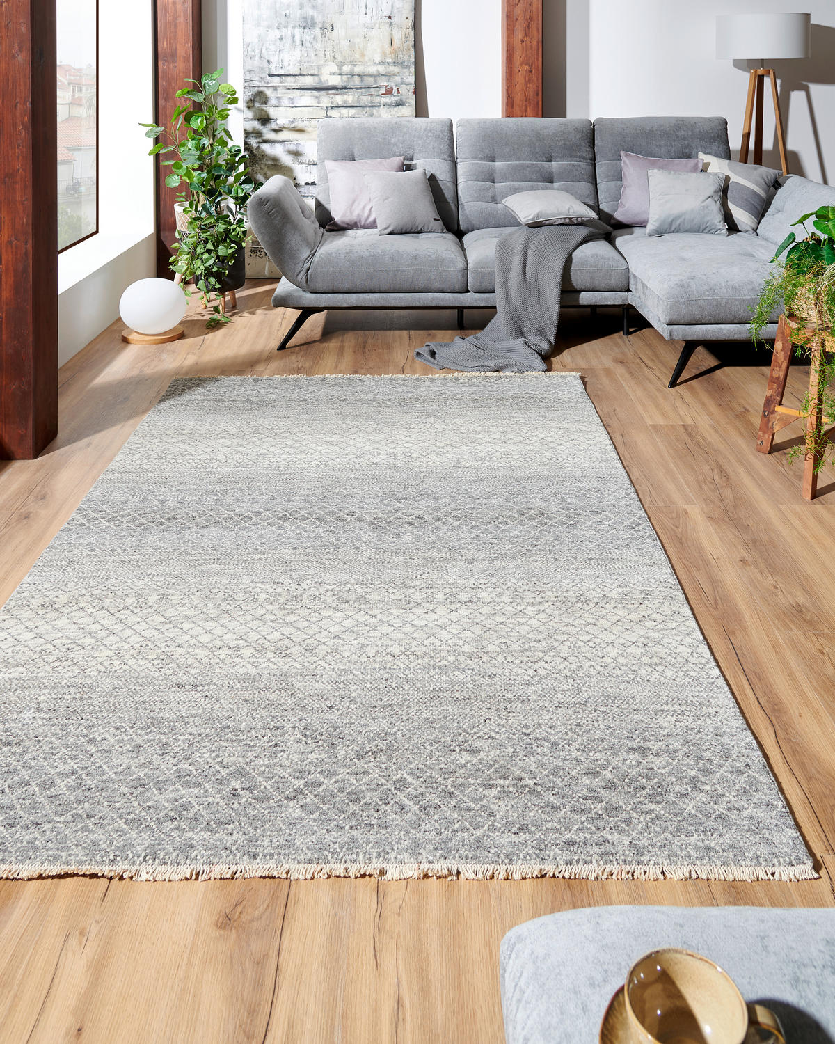 ORIENTALISK MATTA 120/180 cm Sun & Sand Grey  - grå, Klassisk, textil (120/180cm) - Cazaris