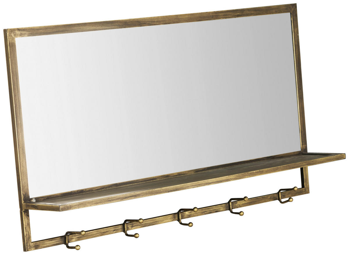 WANDSPIEGEL 80/43/12 cm  - Goldfarben, KONVENTIONELL, Glas/Holzwerkstoff (80/43/12cm) - Livetastic