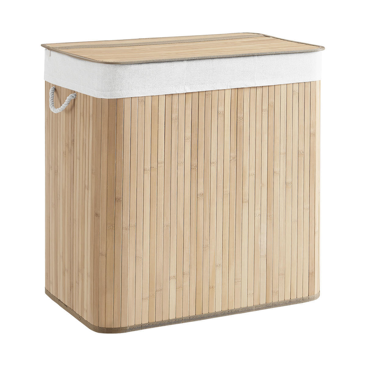 KÔŠ NA BIELIZEŇ, prírodná farba - prírodná farba, Basics, kov/textil (60/61,5/40cm)