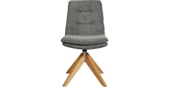 STUHL - Eichefarben/Grau, Design, Holz/Textil (50/90/69cm) - Johann Jakob