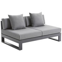 LOUNGESOFA 140/60/90 cm Aluminium  - Anthrazit, Design, Textil/Metall (140/60/90cm) - Amatio