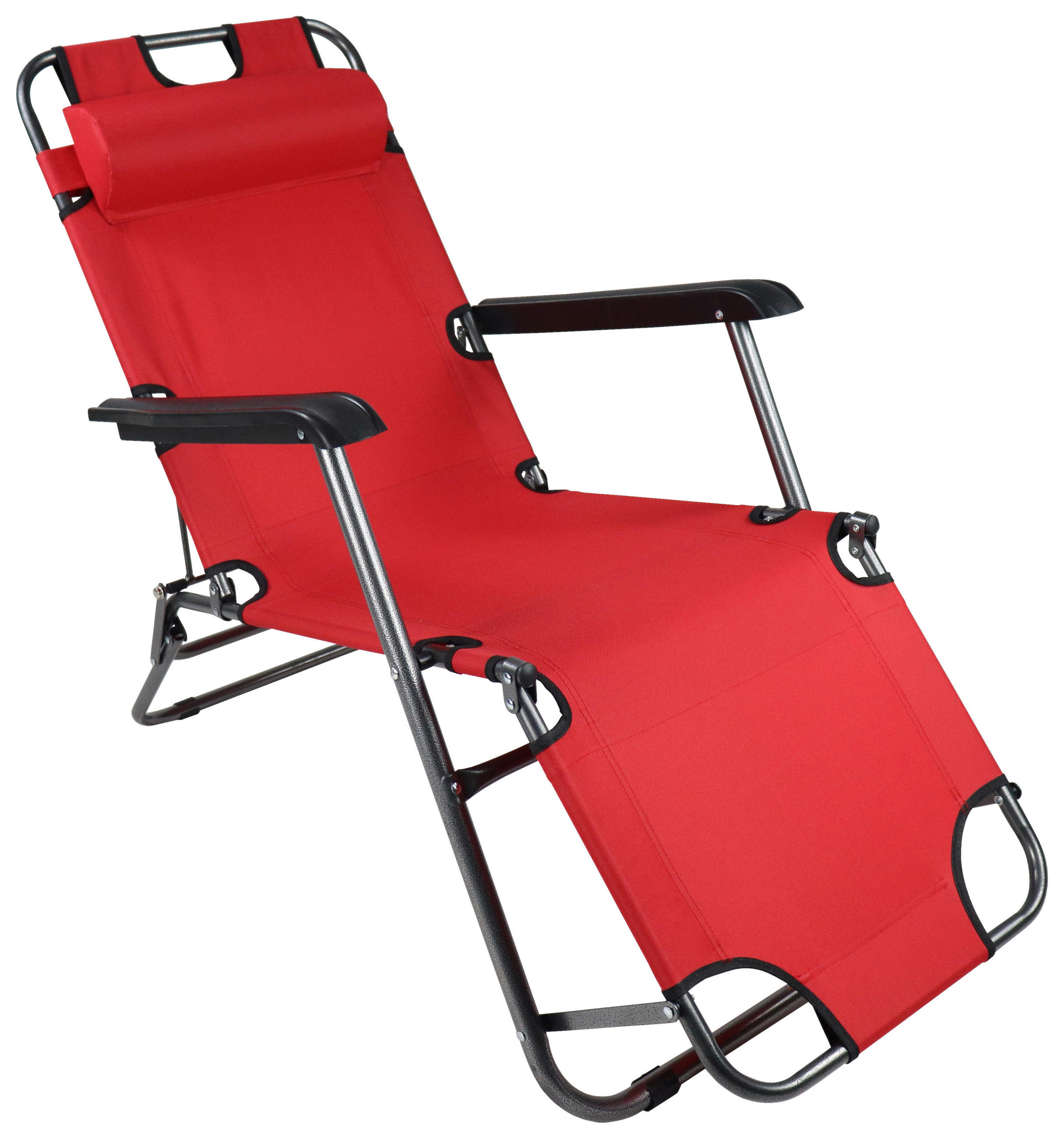 GARTENLIEGE 95/60/153 cm  - Rot, MODERN, Kunststoff/Textil (95/60/153cm) - Ambia Garden