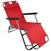 GARTENLIEGE 60/27/153 cm  - Rot, Modern, Kunststoff/Textil (60/27/153cm) - Ambia Garden