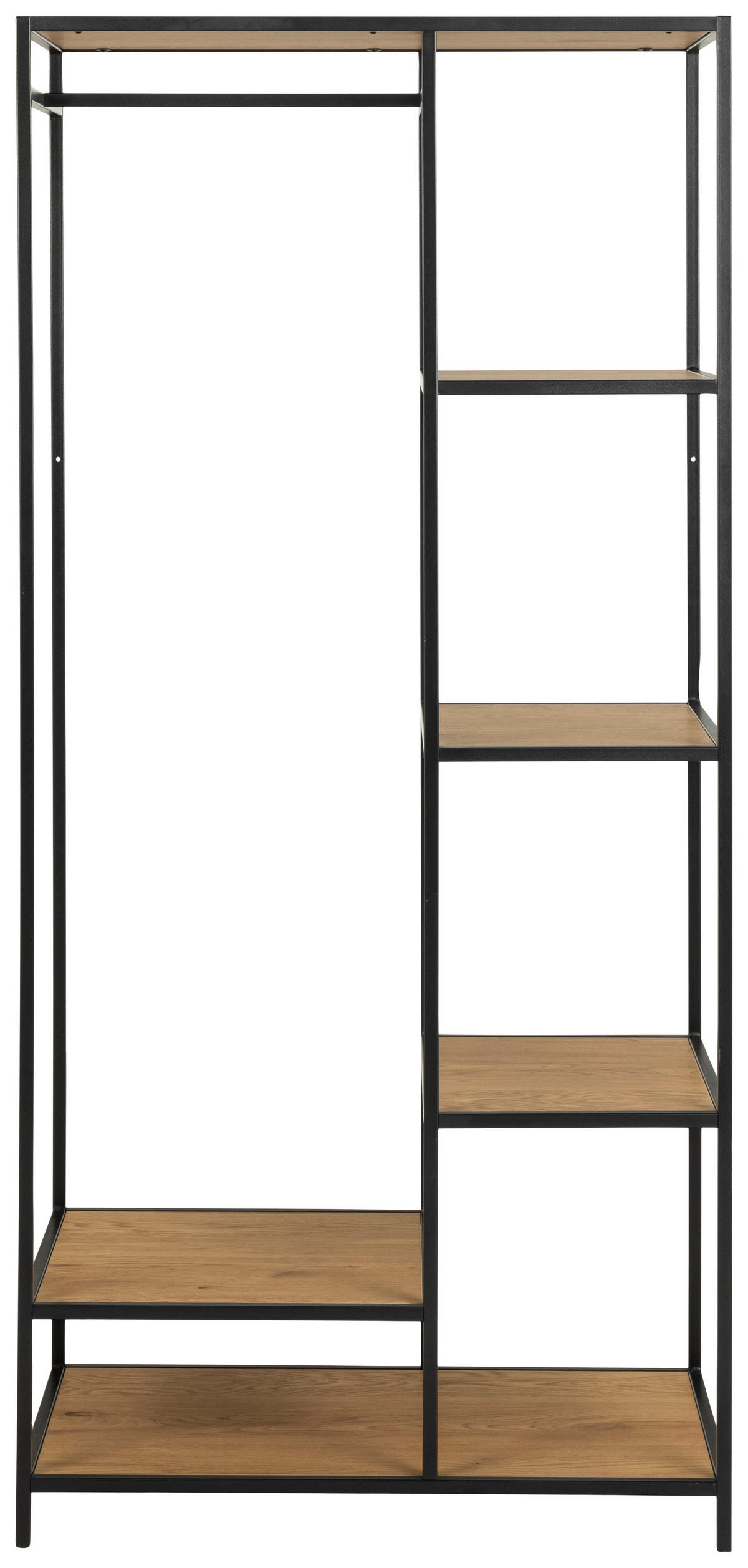 GARDEROBE  in 77/165/45 cm  - Wildeiche/Schwarz, Trend, Holzwerkstoff/Metall (77/165/45cm) - MID.YOU