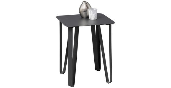 BEISTELLTISCH quadratisch Schwarz  - Schwarz, Design, Metall (40/40/50cm) - Xora