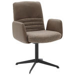 ARMLEHNSTUHL  in Stahl Flachgewebe Echtleder pigmentiert  - Schlammfarben/Graubraun, Design, Leder/Textil (64/93/69cm) - Dieter Knoll