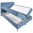 BOXBETT 140/200 cm  in Blau  - Chromfarben/Blau, KONVENTIONELL, Textil/Metall (140/200cm) - Carryhome