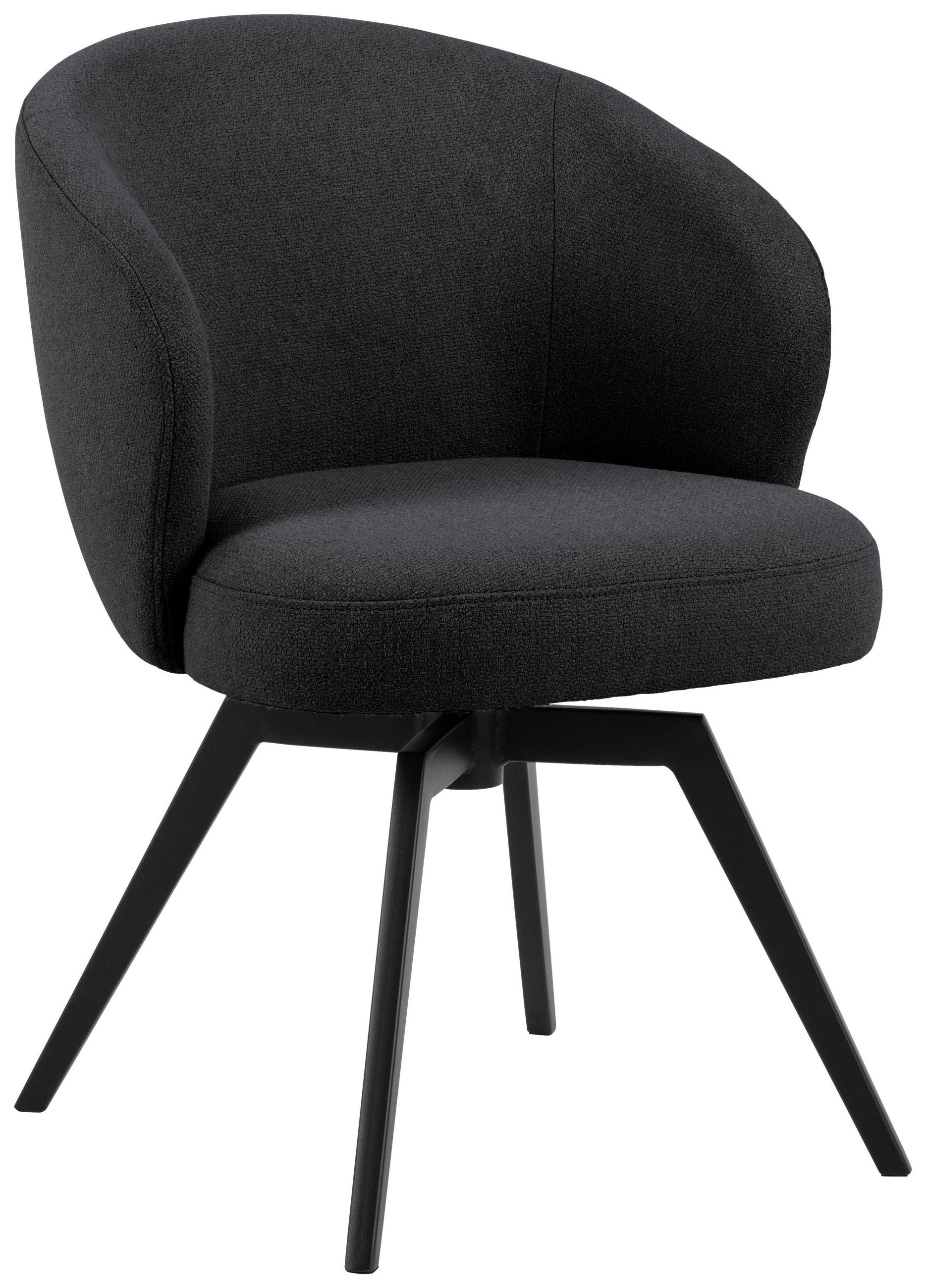 STOL MED ARMSTÖD struktur  - svart/antracit, Design, metall/textil (58,5/80/60cm) - MID.YOU