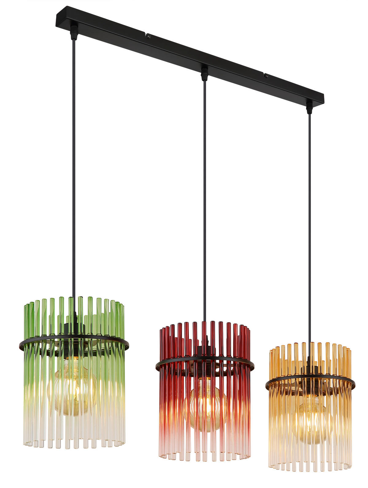 HÄNGELEUCHTE GORLEY 80/20/140 cm   - Brombeere/Schwarz, LIFESTYLE, Glas/Kunststoff (80/20/140cm) - Globo