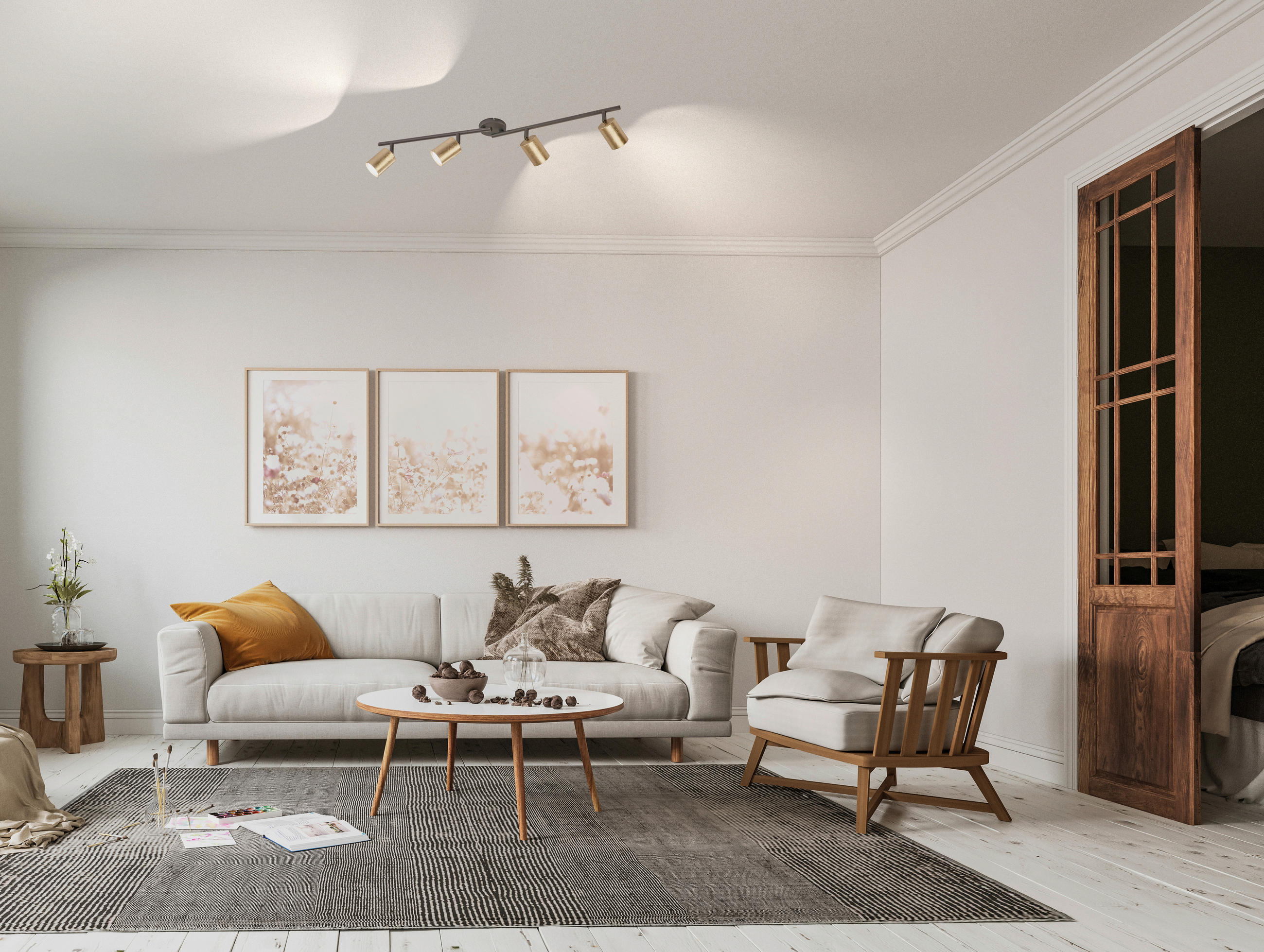 BODOVÉ LED SVIETIDLO, 79/8/13 cm - čierna/zlatá, Design, kov (79/8/13cm) - Fischer & Honsel