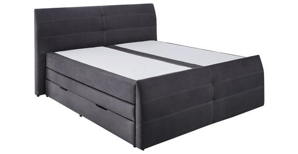 BOXSPRINGBETT 180/200 cm  in Anthrazit  - Anthrazit/Schwarz, KONVENTIONELL, Kunststoff/Textil (180/200cm) - Xora