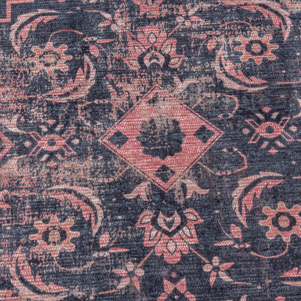 FLACHWEBETEPPICH 80/150 cm Fiesta Rot, Schwarz  - Rot/Schwarz, Design, Leder/Textil (80/150cm) - Novel