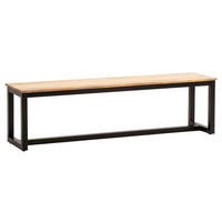 SITZBANK Holz Akaziefarben  - Schwarz/Akaziefarben, Design, Holz/Metall (120/45/40cm) - MID.YOU