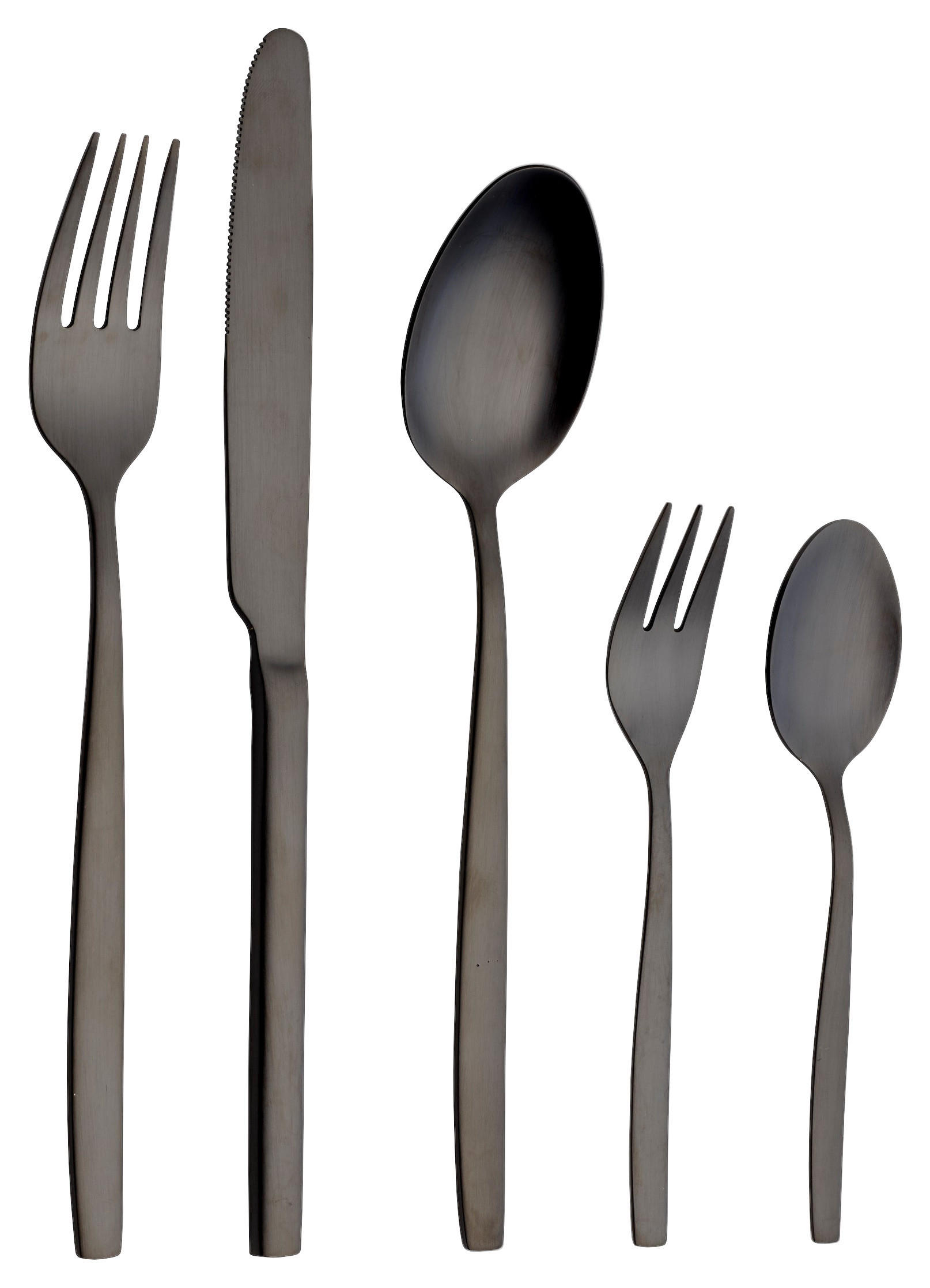 BESTECKSET Positano 30-teilig Edelstahl  - Schwarz, Design, Metall - Echtwerk