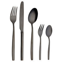 BESTECKSET Positano 30-teilig Edelstahl  - Schwarz, Design, Metall - Echtwerk