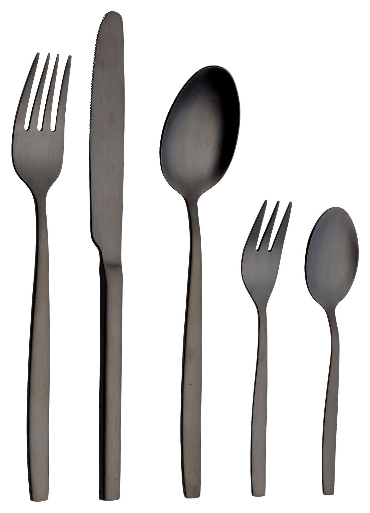 BESTECKSET Positano 30-teilig Edelstahl  - Schwarz, Design, Metall - Echtwerk