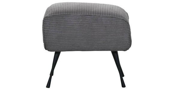 HOCKER in Textil Dunkelgrau  - Dunkelgrau/Schwarz, Design, Textil/Metall (60/49/53cm) - Landscape