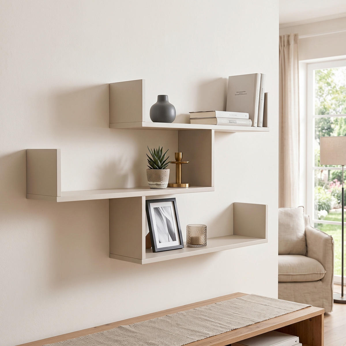 WANDREGAL 120/67/22 cm  - Weiss, Design, Holzwerkstoff (120/67/22cm) - Livetastic