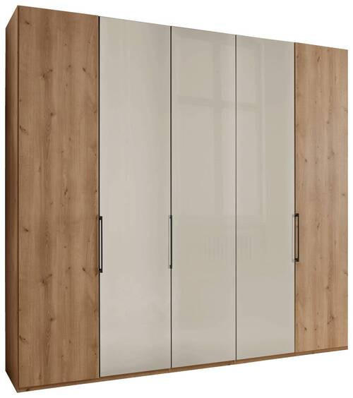 FALTTÜRENSCHRANK in Champagner, Eiche Bianco  - Schieferfarben/Eiche Bianco, Konventionell, Glas/Holzwerkstoff (250/236/58cm) - Dieter Knoll