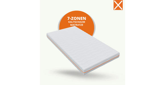 WENDEMATRATZE 80/200 cm Höhe ca. 14 cm - Weiß, Basics, Textil (80/200cm) - Xora