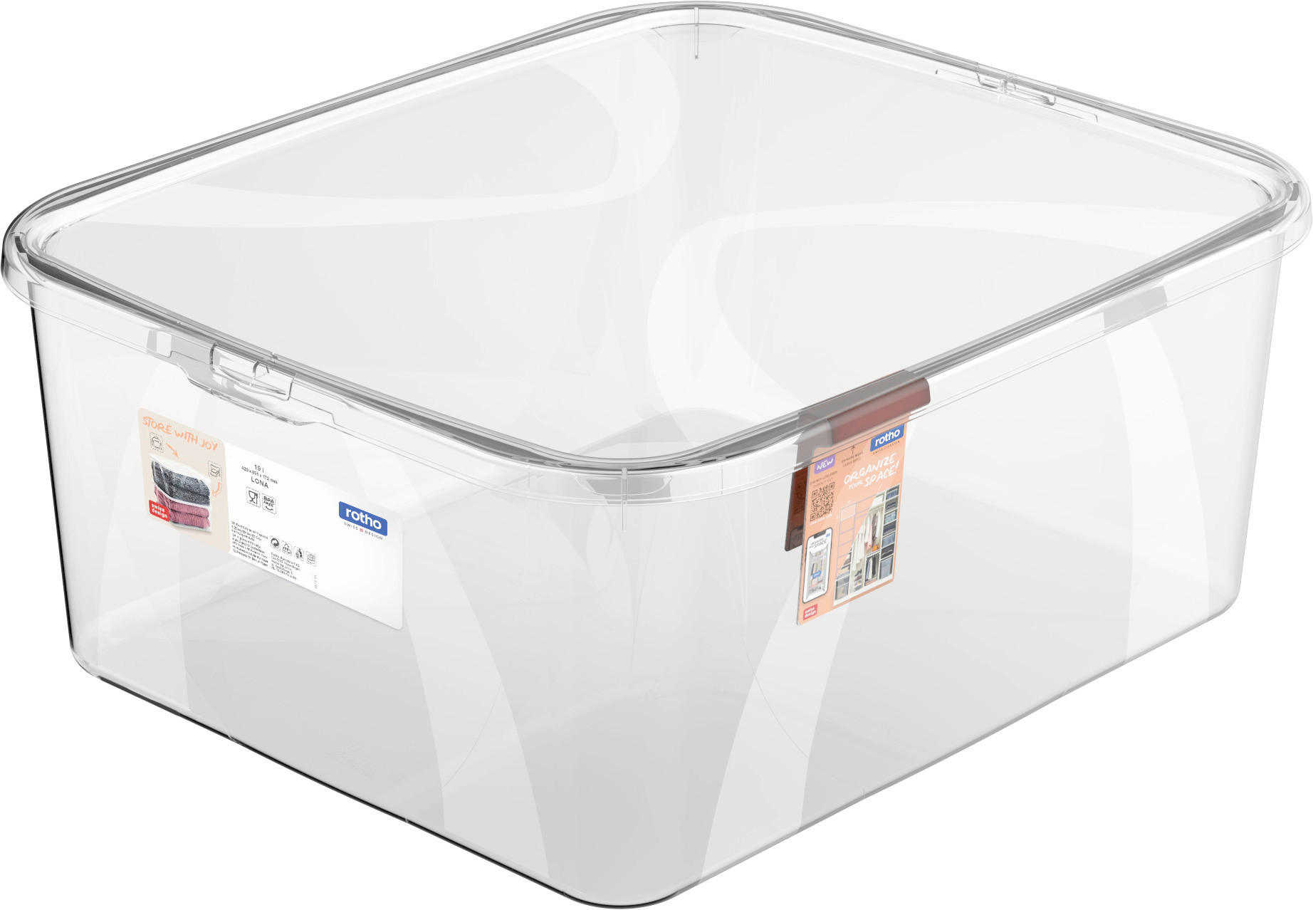 BOX     - Transparent, Basics, Kunststoff (35,1/17,2/42cm) - Rotho