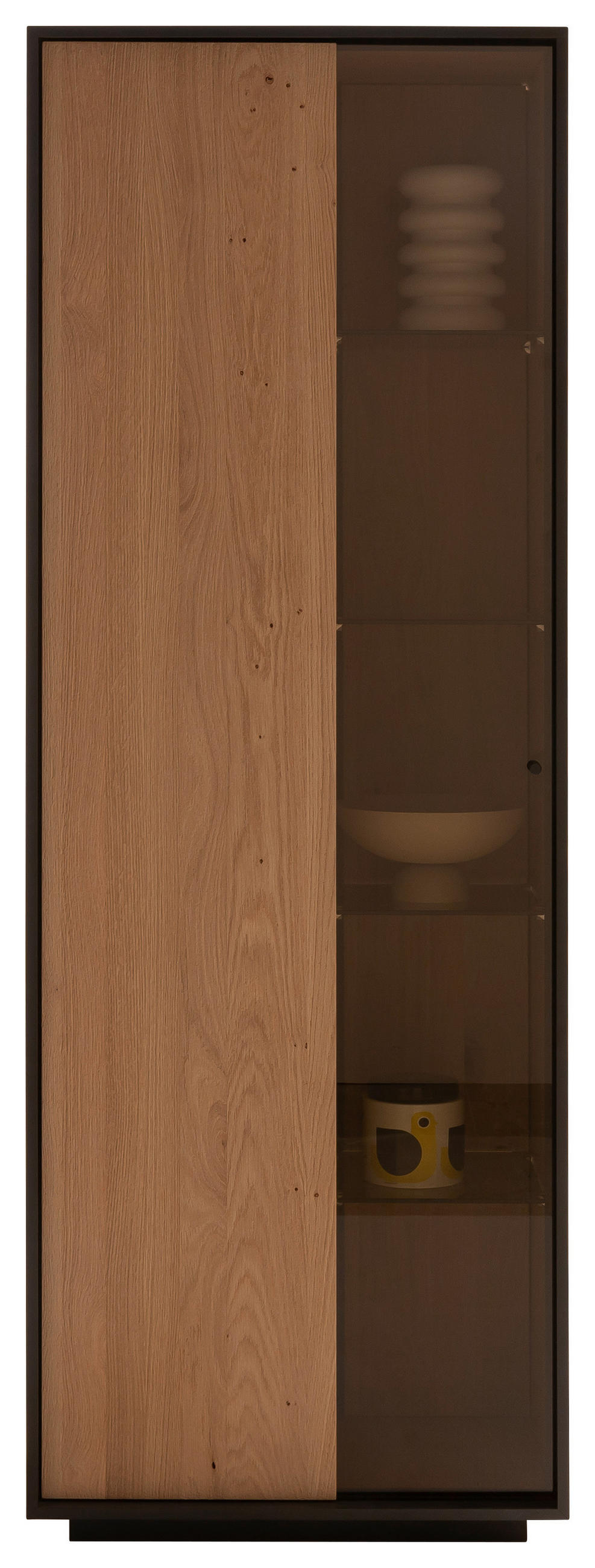 VITRINE  in massiv Kerneiche Eichefarben - Eichefarben/Anthrazit, Design, Glas/Holz (67/197/42cm) - Schöner Wohnen