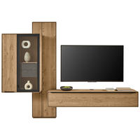 WOHNWAND 3-teilig  Anthrazit, Kastanienfarben 273,8/205,5/39,5 cm  - Kastanienfarben/Anthrazit, Natur, Glas/Holz (273,8/205,5/39,5cm) - Valnatura