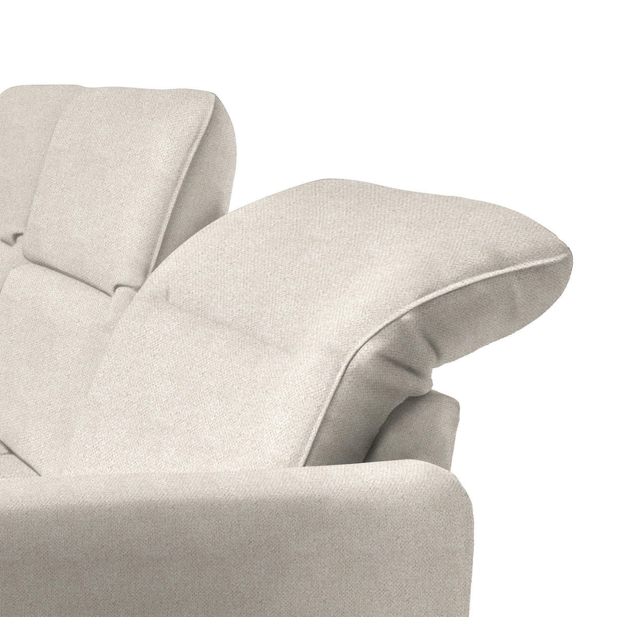 ECKSOFA Creme Plüsch  - Creme/Schwarz, KONVENTIONELL, Textil/Metall (190/254cm) - Livetastic